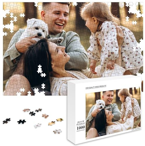Dihope Personalised Jigsaw Puzzles for Adults Kids, Custom Puzzles Photo for Mom Dad Family, Puzzles for Mother's Day Birthday Wedding 1000 Pieces