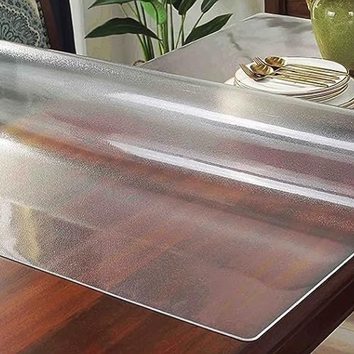 Clear Desk Cover Protector 3.0mm Thick Frosted PVC Plastic Table Cover for Coffee Tables Table Desk Pad (100x180cm)