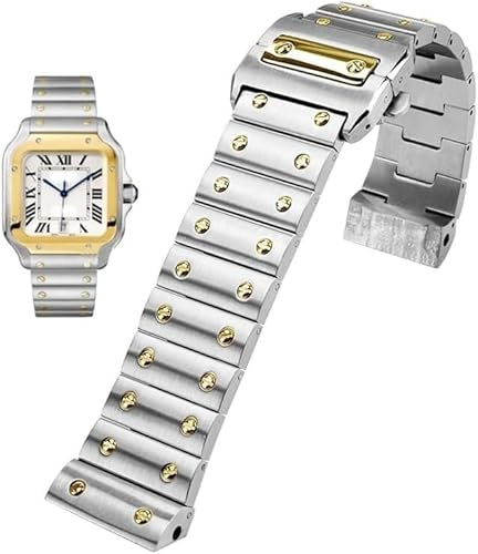 kongsou Massives Edelstahl-Herrenarmband Für Cartier Santos 100-Serie, Armband Mit Butterfly-Schnalle, Uhrenzubehör