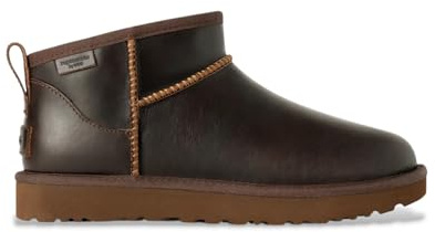 UGG klassiska Ultra Mini läderstövletter, BRUN, 40 EU