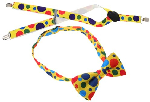 CALLARON 1ensemble Bretelles Colorées Avec Nœud Pour Garçon Fille Accessoires De Déguisement Clown Cosplay Pour Fêtes Et Événements