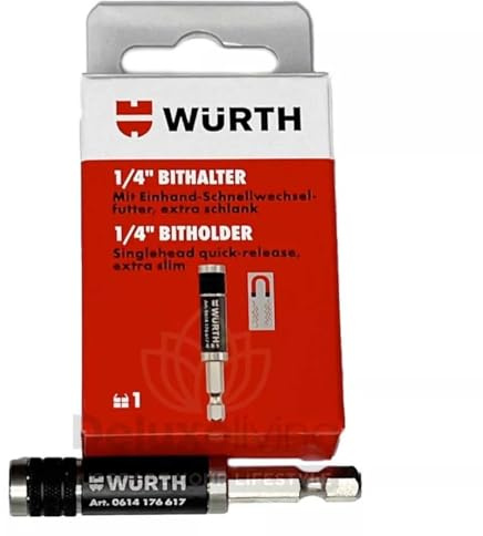Würth 1/4 Zoll Bithalter magnetisch Schnellwechselfutter sehr schlanke Ausführung max. Ø 11,5 mm, Länge 67mm 0614176617