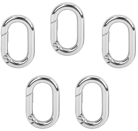 5 Stück Ovaler Karabinerverschluss Silbrig,Halskette Armband Schmuckverschluss Ovale,Geschlossenem Federring Ovalverschluss,Mini Schmuckverschluss Für Schlüsselanhänger Schmuck DIY Basteln