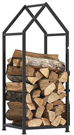 Étagère à bûches pour cheminée et foyer – Support de rangement en bois durable pour jardin et porche – 100 cm x 35 cm – Idéal pour les poêles à bois