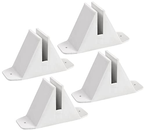 UTHCLO 4 Stück Zaunbasis Basis Für Kleinen Zaun Landschaft Außen Montiert Zaunhalter Maschendrahtzaun Streikposten Im Freien Gartenzaun Ständer Unterstützt Zäune Drinnen Plastik Weiß