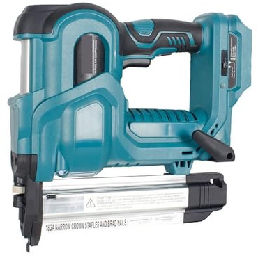 Pistola de Clavos, Pistola Clavadora/grapadora Eléctrica Inalámbrica 2 En 1 De 18V Con 200 Uds. De Clavos F50 Y 9032(K432) Compatible Con Batería De Litio De La Serie B De 18v(Blauw)