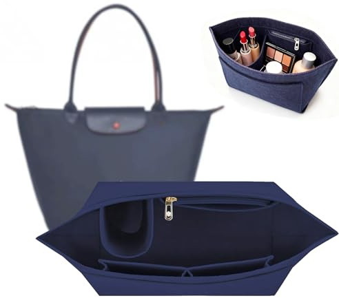 Organizer für Longchamp Tasche,Filz Taschenorganizer mit Mehreren Taschen,L | Geldbörsen-Organizer für Longchamp,Handtaschen Organizer,Multi-Pocket Handtasche Innentasche,28 × 25 × 17 cm Taschenorganizer
