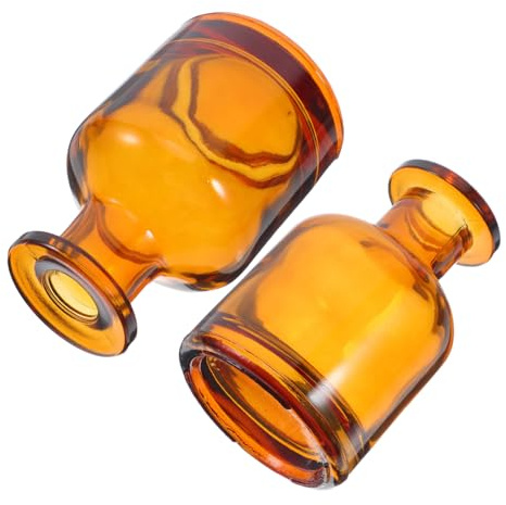 BCOATH 2piezas Frascos Difusores De Vidrio Cilíndricos Recargables para Aceites Esenciales Diseño Minimalista y Fácil Limpieza Portátiles para Hogar Oficina y Coche