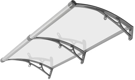 Techo impermeable para puerta de entrada 120 x 60 cm – Aleación de aluminio Arqueada Casa, resistente a la intemperie para balcones y patios