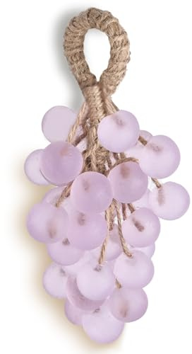 KYDA Purple Grape Soap on Rope, Cold Process Bath Soap, Handmade Grapes Cluster Shaped Soaps, Decorative & Aromatic Artisan Bar for Hand Wash, Bath, Refresh Air, DIY Handmade Bath Soaps Gift Box