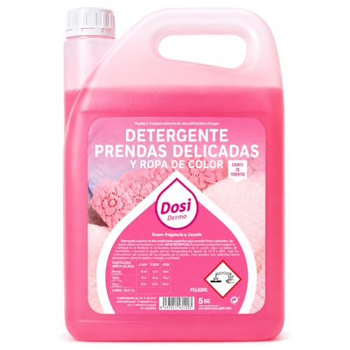 DOSIDERMO_Detergente Líquido para Prendas Delicadas 5 KG | Ropa Fina, Lana y Color | Sin Fosfatos, Aroma Jazmín | Lavado a Mano y a Máquina
