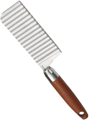 TOYANDONA Coupe-Frites Ondulées en Inox 430 Épais Trancheuse à Pommes de Terre et Légumes Lame Profonde pour Frites Gaufrées Outil Cuisine Pratique et Facile à Nettoyer