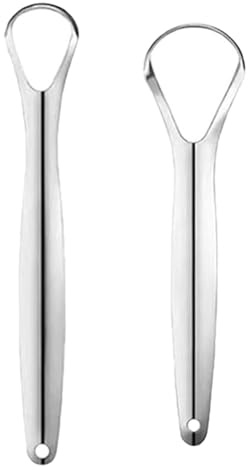 2 PCS Stainless Steel Tongues Scraper Set,Metal Tongue Scrapers,Tongue Scrapers for Adults,Ergonomic Design Tonguess Cleaners for Clean Tongues Coating and Fresh Breath,for Adults & Kids