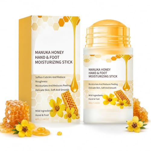 Honey Foot Cream, Heel Balm for Cracked Heel, Dry Foot Moisturiser, Hard Skin Care, Nourishing Honey - Moisturising Stick for Cracked Heels & Dry Skin - Hand and Foot Balm for Elbows, Knees, 40ml