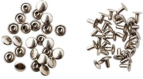 Trimming Shop Single Cap Rivets, Tubular Metal Studs, 10mm, Silver, 100 Set | Leather Rivets for Clothing Repair & Replacements, Sewing, Leathercrafts, DIY Craft Projects