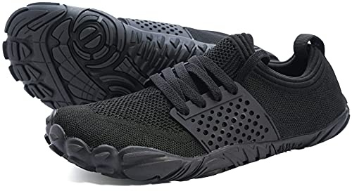 Joomra Whitin löparskor för män, vadderade atletiska sneakers, B Allblack, 38.5 EU