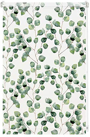 GARDINIA Rollo ohne Bohren, Zum Klemmen, Blickdicht, Sichtschutz, Blendschutz, Inkl. Aller Montage-Teile, Digiprint Isabella, Weiß/Dekor, 110 x 150 cm