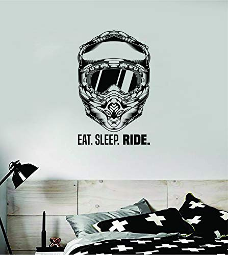 Boop Decals Eat Sleep Ride Helmet Dirtbike Wall Decal Sticker Vinyl Art Bedroom Room Decor Decoration Teen Boy Girl Bike Race Cruise Off Road Cross Country Motorcycle Wheel Engine Moto X Auto