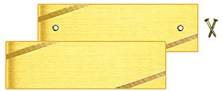 Türschild aus Messing mit Hammerschlag/Diamantschlag, gebohrt/ungebohrt mit UV-Druck (links oben/rechts unten, 150x45)