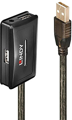 LINDY Aktives USB 2.0 Verlängerungskabel mit Hub, 10 m