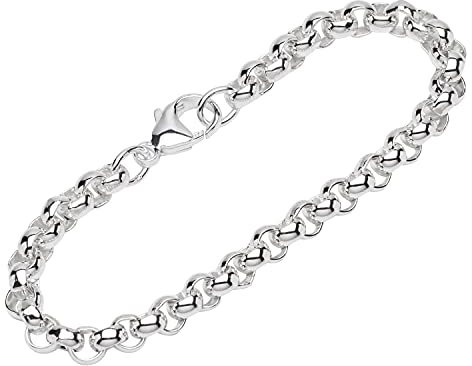 NKlaus pulsera de plata de ley 925 19cm cadena de guisantes redonda de ancho damas diseño pulsera cadena 12036