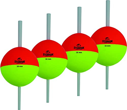 Storfisk fishing & more 4er Set Pilotkugeln zum Forellenangeln Fixpiloten Posen rund Gelb/Rot