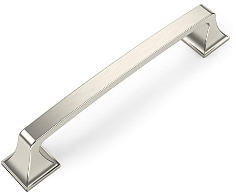 Amerdeco 10 Stück Möbelgriffe Gebürsteter Nickel 128mm Lochabstand Zinklegierung Griffe für Küchenschränke Schrankgriffe Schubladengriffe Türgriffe für Küchenschränke Kleiderschrank UK0015