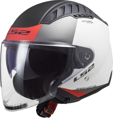 LS2, Jet-Motorradhelm Copter II Urbane Matt White Red, L