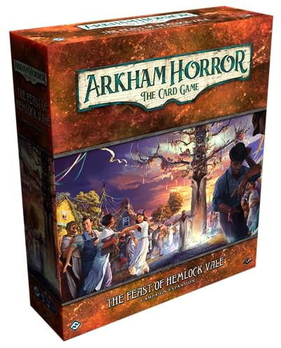 Fantasy Flight Games Arkham Horror The Card Game The Feast of Hemlock Vale CAMPAGN Expansion - Discover a Mysterious Forbidden Isle! Cooperative LCG, Ages 14+, 1-4 Players, 1-2 Hour Playtime, Made by