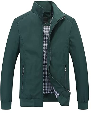 Jacka Herr Lättvikts Sommarjackor Casual Vindtät Transition Bomberjacka (Color : Green, Size : 8XL)