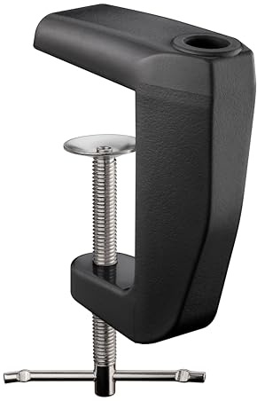 goobay 64987 Pinza de mesa para lámpara de lupa, lupa trabajo, lámpara mesa/grosor de la superficie de la mesa 0mm-60mm / montaje para lámparas de lupa, lámparas de escritorio, lámparas cosméticas