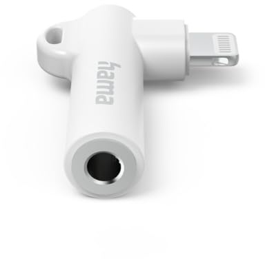 Hama Adapter 90° Lightning – 3,5 mm Klinke, weiß