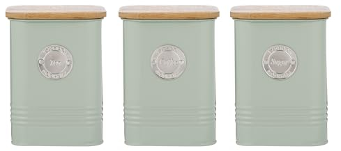 Typhoon Living Squircle - Juego de almacenamiento para té, café y azúcar, 1,3 L, color verde menta, 1613.143
