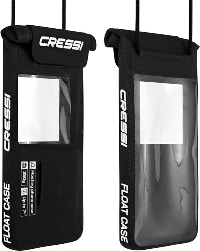 Cressi Float fodral flytande torrt telefonfodral svart 18 cm – vattentätt skyddande och flytande smartphone-fodral, svart, 18 cm, unisex