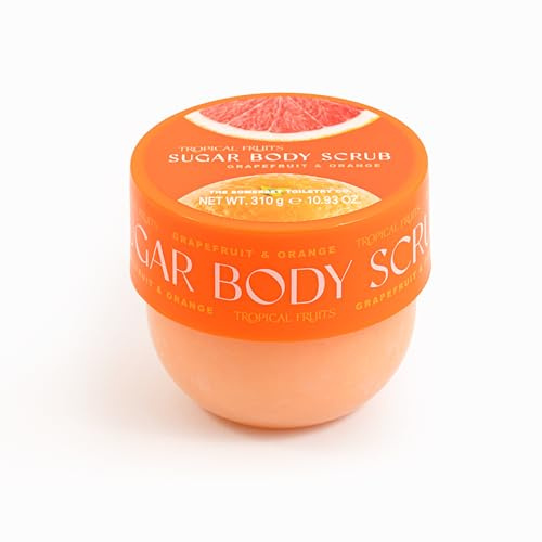 Tropical Fruits Gentle Exfoliating Sugar Body Scrub Grapefruit and Orange 310g | Exfoliating Sugar Body Scrub for Smooth Soft Skin. Fresh Citrus Scent with Grapefruit and Orange Notes. Gentle Formula.
