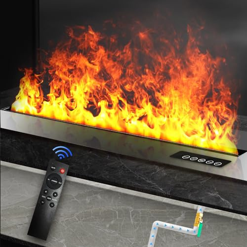 Sunlitup Water Vapor Fireplace, Realistic Flame Mist Fireplace, Remote Control, Electric Fireplace Humidifier for Home Decor 31.6