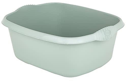 1x Schüssel grün 12L 39x32cm rechteckig Kunststoff Spüle Universal Pflege
