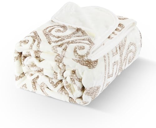 HOMELUX Kuscheldecke Flauschig Decke Wohndecke Warm Winter Weich, Sofadecke XXL, Decke Couch Blanket, Bequeme Wohn- & Kuscheldecken 200x240cm für Ganze Saison, Falten Beständig Raschel Überwurf Creme