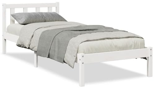 vidaXL Massivholzbett Extra Lang ohne Matratze Weiß 100x220 Kieferholz