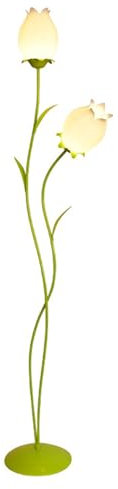 YDkjwjw Lampadaire en Métal avec Abat-Jour Magnolia Et Corps De Lampe Vert, Lampe sur Pied Haute, 3 Couleurs À Intensité Variable, Interrupteur À Pédale, Lampe À Fleurs Moderne pour La Décoration