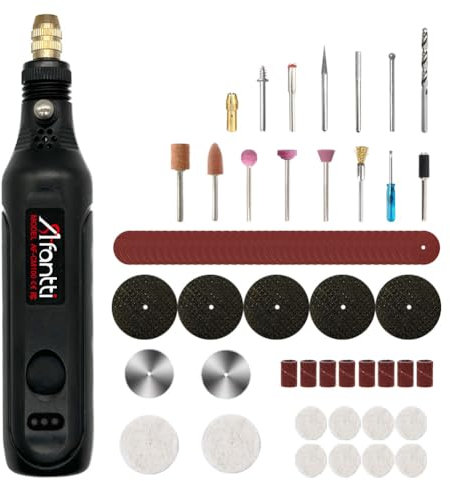Afantti Mini Utensile Rotante Strumento Multifunzione Senza Fili Multiutensile Smerigliatrice Batteria Levigatore Rettifica | 101 Accessori | per Piccoli Lavori di Artigianato e Progetti