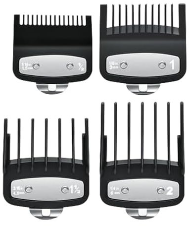 4 Pzs Peine Límite para Cortapelos,Peine Maquina Cortar Pelo,Recortadores De Peine Guía,Cubierta Protectora Cortadora,Recortador Barba Profesional,Kit de Peine Peluqueria con Maquinillas Wahl