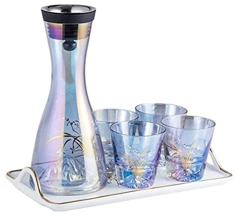 Juego de Té para Adultos Juego de té de cristal de Color, juego de té y café, taza nórdica, bandeja, artículos de agua, decoración de Bar, suministros de cocina para el hogar, vasos Juego de Té para e