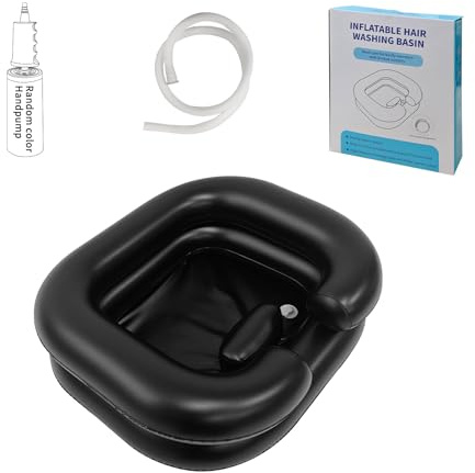 RxylveTC Multi‑Purpose Inflatable Hair‑Washing Basin – Home & Bedside Shampoo Bowl for Pregnant, Elderly Care & Disabled with Neck Pillow Support & Quick‑Drain Valve