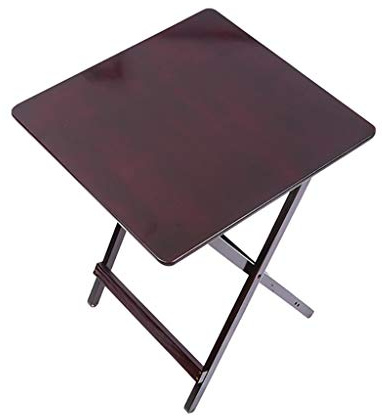 Table de salle à manger en bois massif de noyer - 60 x 60 x 75 cm - Table basse portable d'extérieur pour la maison et le jardin - Design carré élégant pour salle à manger et divertissement