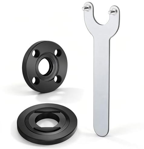 Winkelschleifermuttern und Schraubenschlüssel-Set für Innen-/Außenflansch, 125 mm Winkelschleiferschlüssel und Metall-Sicherungsmuttern (5/8-11 Gewinde), kompatibel mit Milwaukee/Makita/Bosch (1 Set