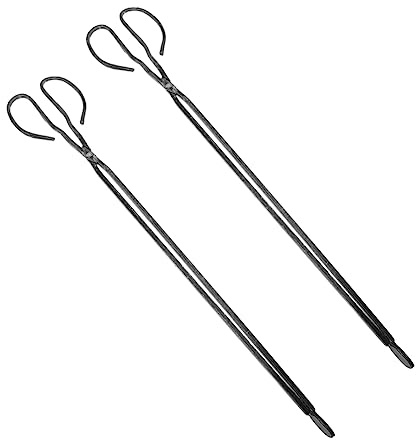 PRETYZOOM 2 Piezas Pinzas Para Incendios Abrazadera Para Basura Pinzas Largas Para Leña Para Barbacoa Doméstica Prácticas Para Uso Al Aire