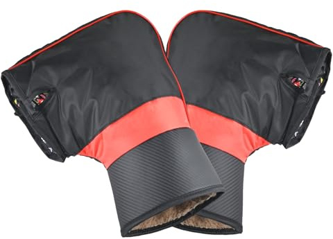 LINSOCLE Lenkerhandschuhe, Lenkerstulpen für Motorrad Fahrrad Roller und E-Bike – Wasserdicht und mit verbreiterten reflektierenden Streifen und verdicktem Plüsch-Innenfutter universell Handwärmer