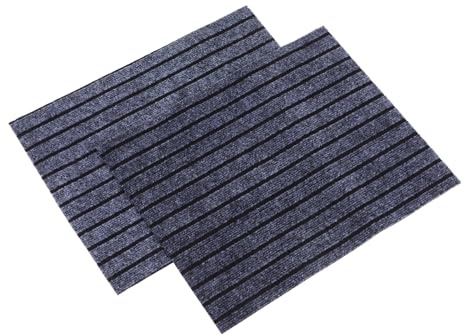 Ciieeo 2pcs Fast Drying Absorbent Urinal Floor Mats with Non Slip Backing for Commercial Bathrooms Deep Grey Striped Pee Pads Mats for Hotels and Malls
