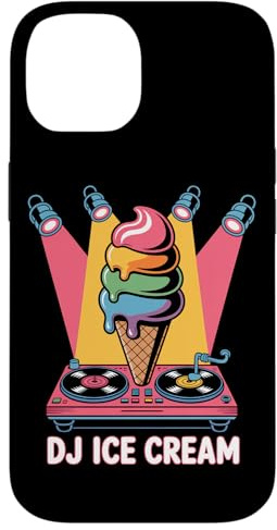 DJ Ice Cream Tocadiscos Helado Cono Carcasa para iPhone 14